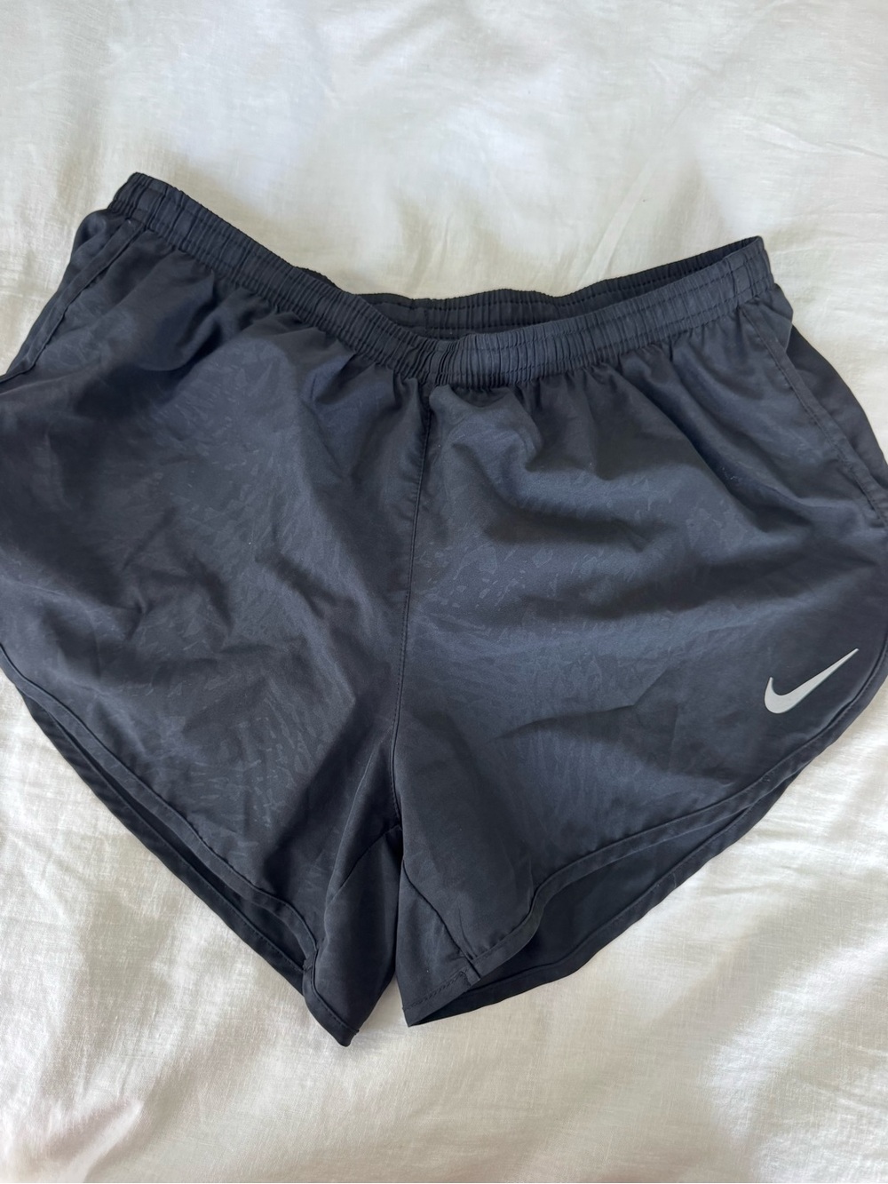 Nike Women's Black Athletic Running Shorts with Reflective Swoosh